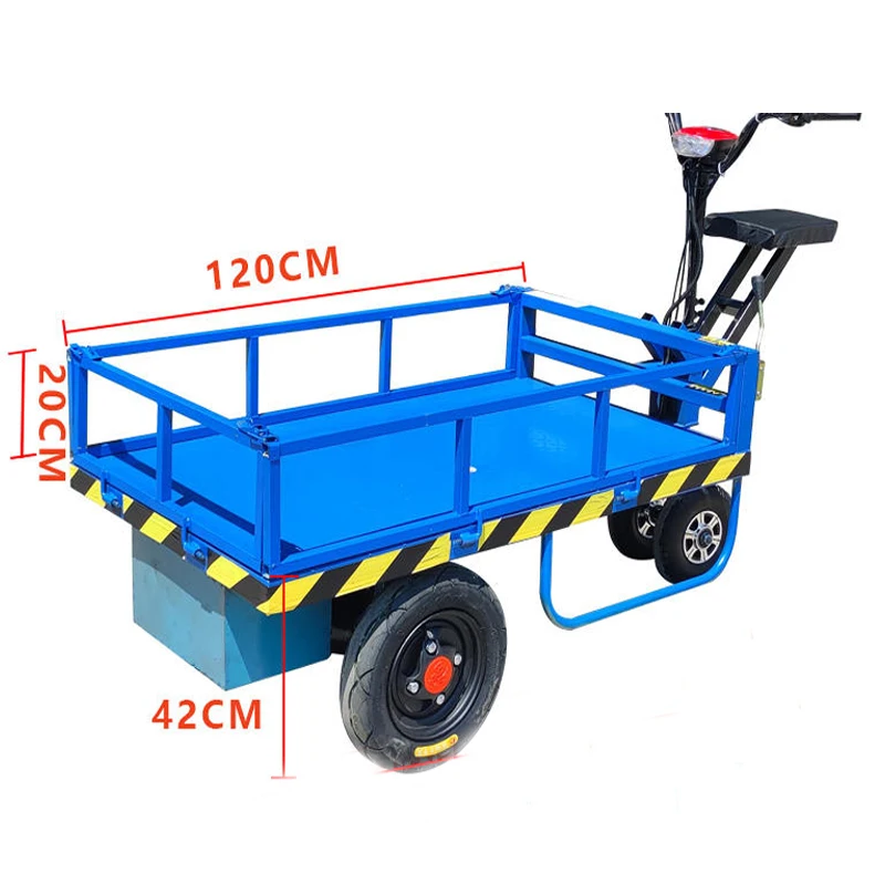 

electric flatbed car heavy electric goods transport trolley for construction site farm materials transport electric wheelbarrow