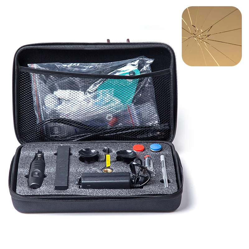 

Multi-Purpose Fix Tool Set for Car Windshield Crack and Bull-eye Pit Hole Fix Resin Car Glass Repair Kit Top Quality