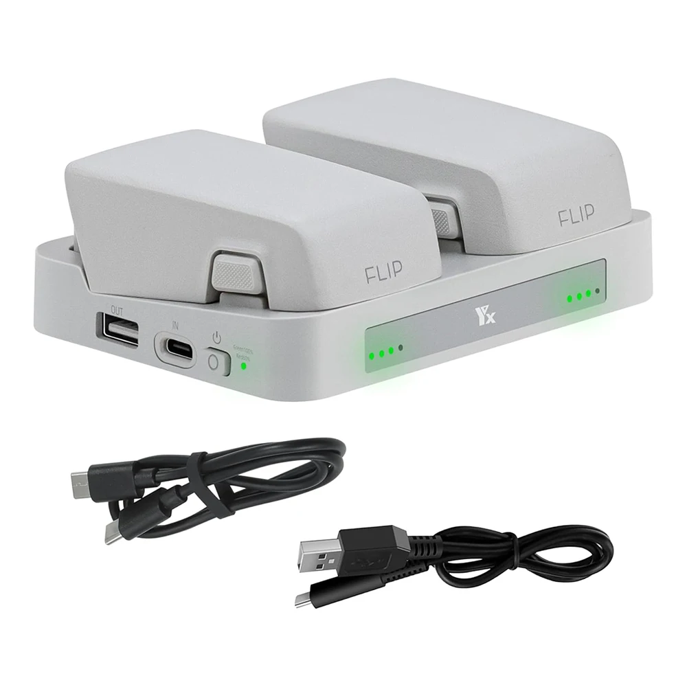 Hub de carregamento de bateria de 2 vias para dji flip lado a lado carregador rápido gerenciador de mordomo banco de potência para dji flip drone acessórios