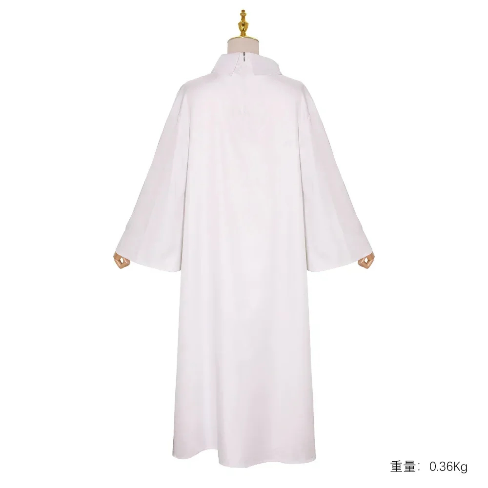 2XL White Clergy Robe Medieval Middle East Arab Christian Catholic Priest Padre Cassock Worship Attire Holy Clothes Vestment