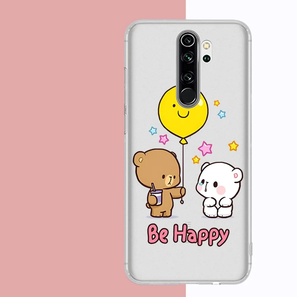 M-Milk Bear Cute Cartoon Mousepad For Samsung S 20 21 22 23 for Redmi Note7 8 9 10 for Huawei P20 30 40 Clear Case