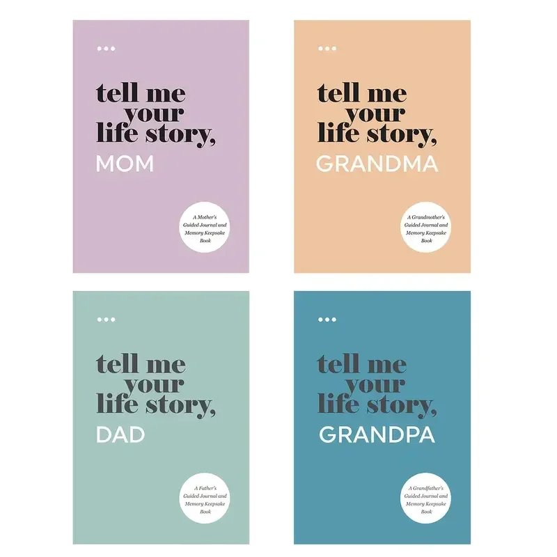 Family Story Recording Handbook Set - Tell Me Your Life Story Notepad Journal Notebook Planner Diary Notebooks Writing Pads