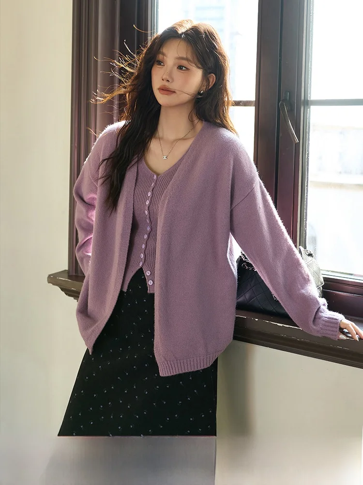 

Модный вязаный осенний комплект больших размеров, женская юбка трапециевидной формы с высокой талией, облегающая юбка с запахом, смесь полиэстера для поездок на работу