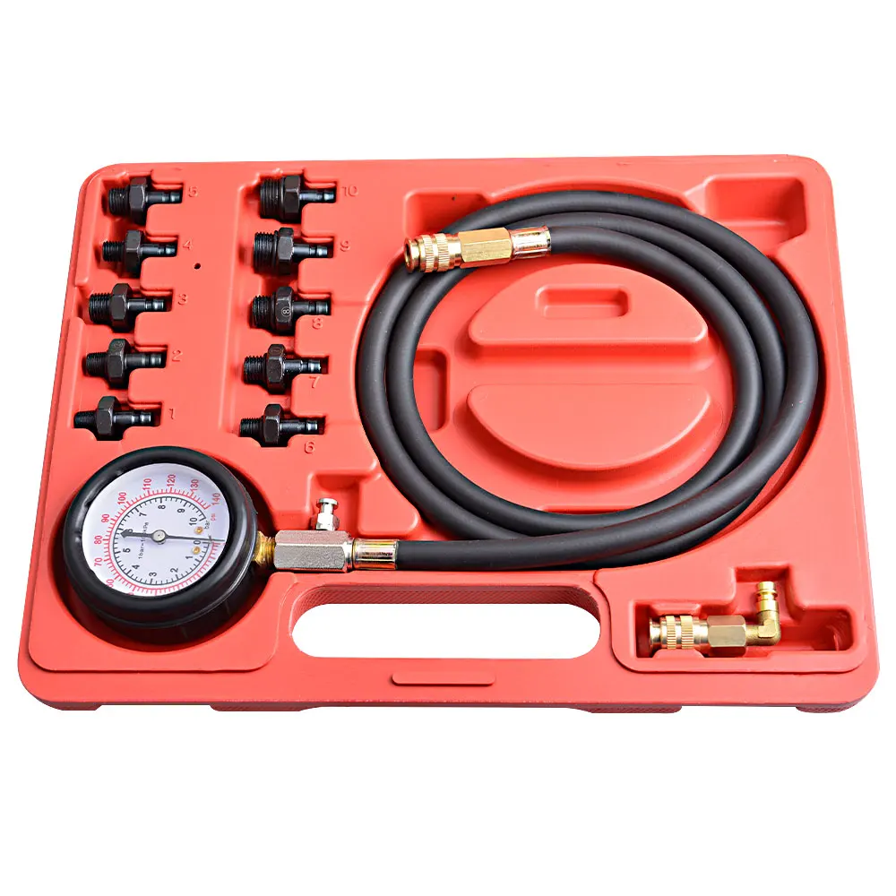 Car Engine Oil Pressure Test Kit Tester Garage Tool Low Oil Warning Devices 12 piece quick fitting