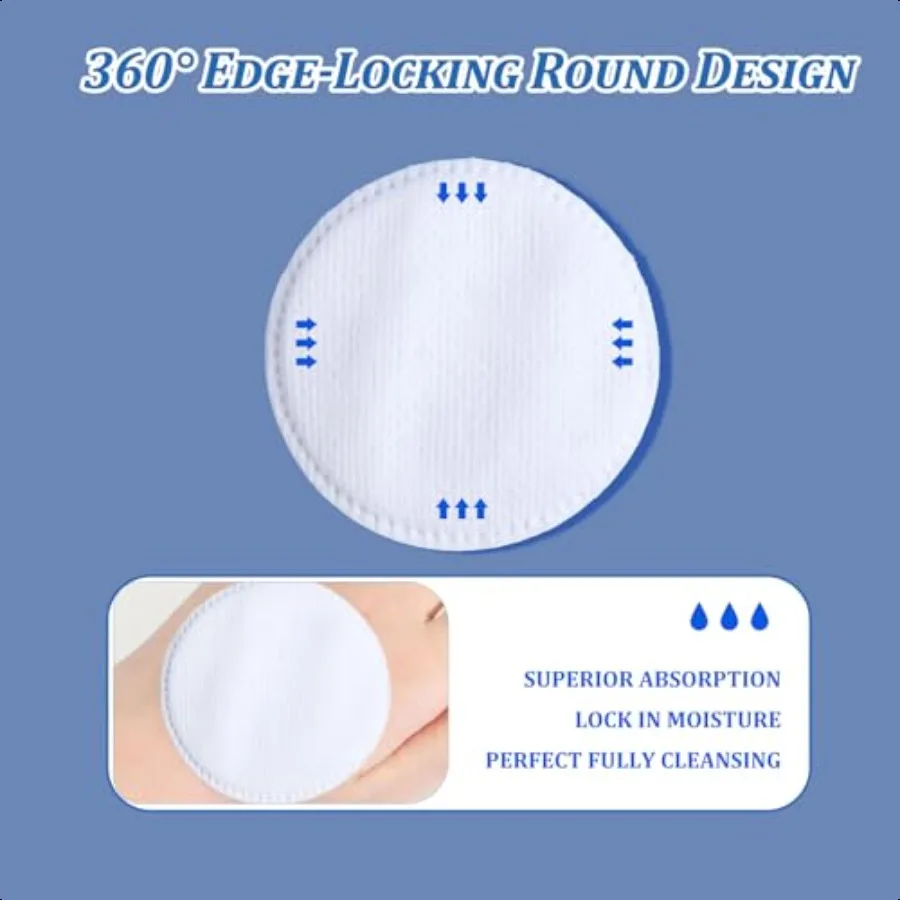 Round Cotton Pads for Face 120 Count Boxed Makeup Remover Cotton Pad 100 Pure Natural Facial Cleansing Round Pads Hypoallergeni