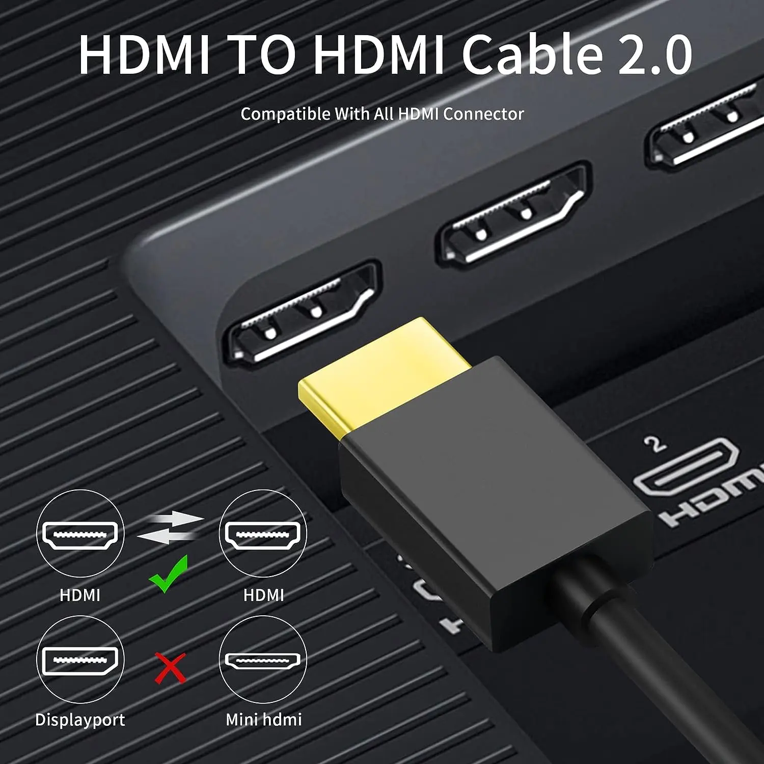 Kabel 4K HDMI Cienki kabel OD3.2mm 2.0 Niskoprofilowe pozłacane złącza 4K HDR ARC 3D do monitorów gier TV X-Box PS5/4/3