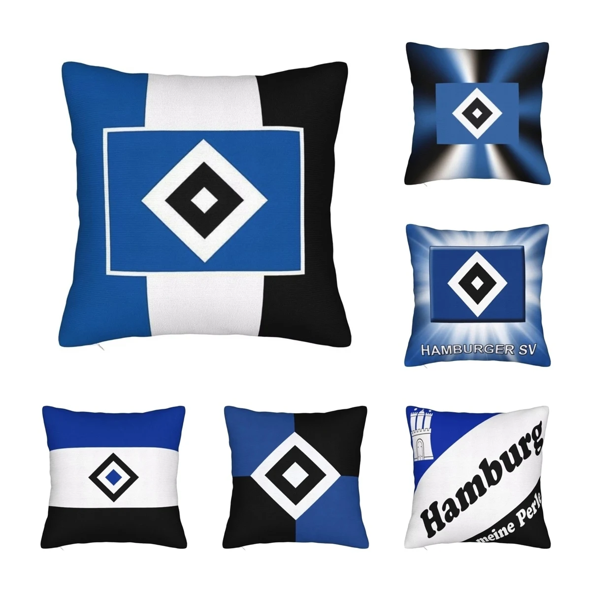 HSV German Soccer Club Square Pillow Case Hamburgers SV Bundesligas Cushion Cover Custom Decorative Pillowcase for Home 40*40cm