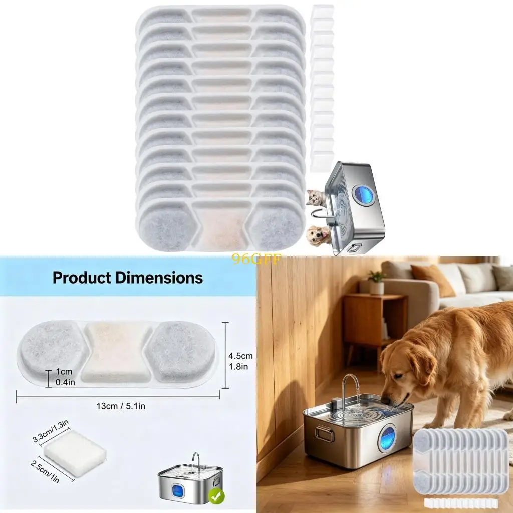 96GF 12 unids/lote cartuchos limpieza 4 pasos para dispensador agua para mascotas grandes WF120 capacidad 12L