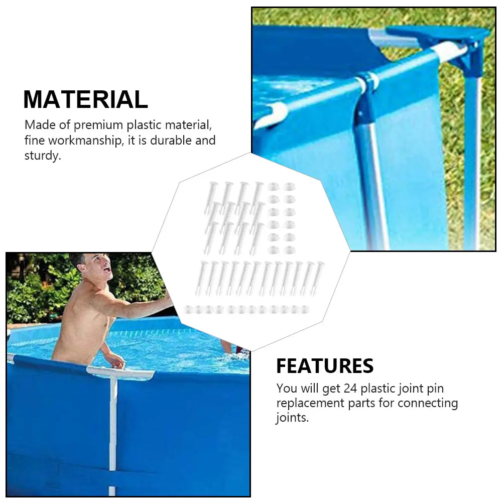 

24pcs Pool Joint 2.16in 12 Pins Caps 2.36in 12 Pins Caps Durable Plastic Spa Pool Parts Replacement Accessories