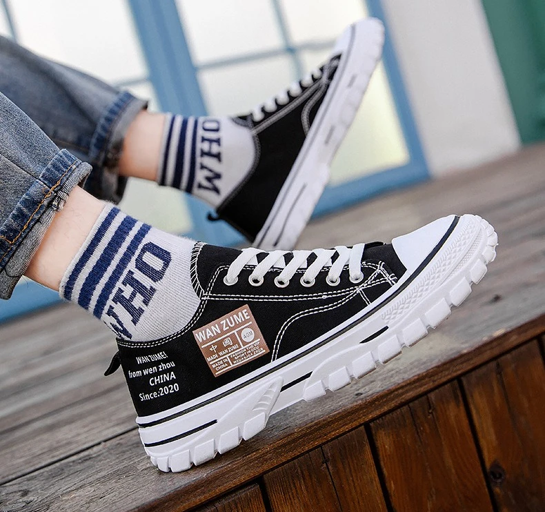 Mode rutschfeste Männer Casual Canvas Schuhe Bequeme flache Turnschuhe – Detail 6