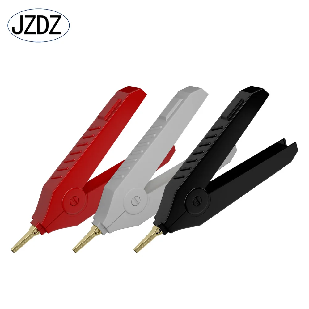 JZDZ Kelvin 91mm Alligator Clip Gold Plated Copper LCR Test Clip SMD LCR Metal Low Resistance for Precision Instrument J.60035