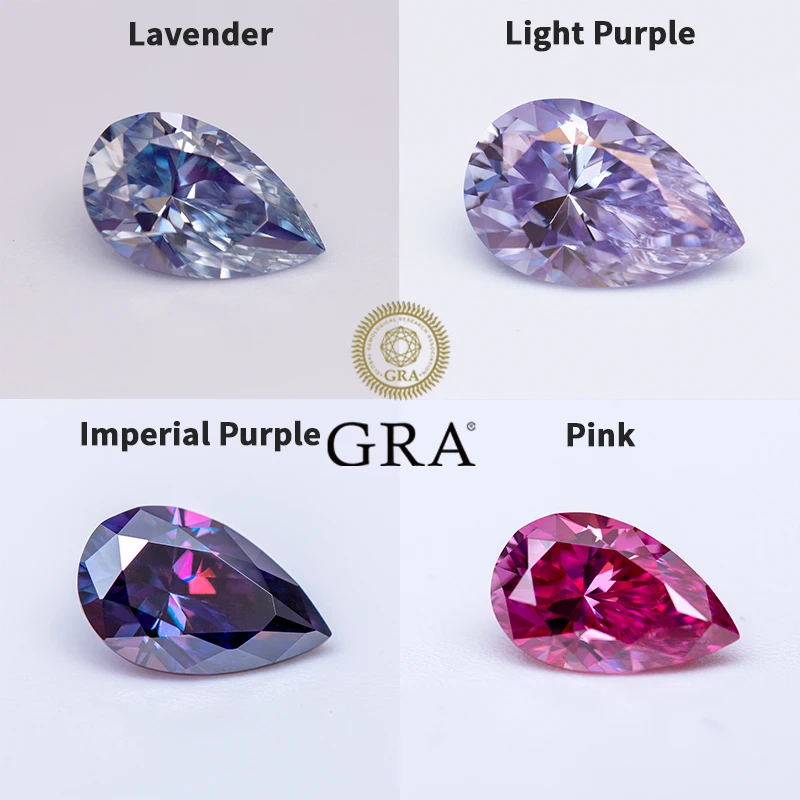 Top Quality Moissanite Stone Gemstone Beads Pear Shape VVS1 Multiple Colors for DIY Jewelry Making Earrings with Certificate