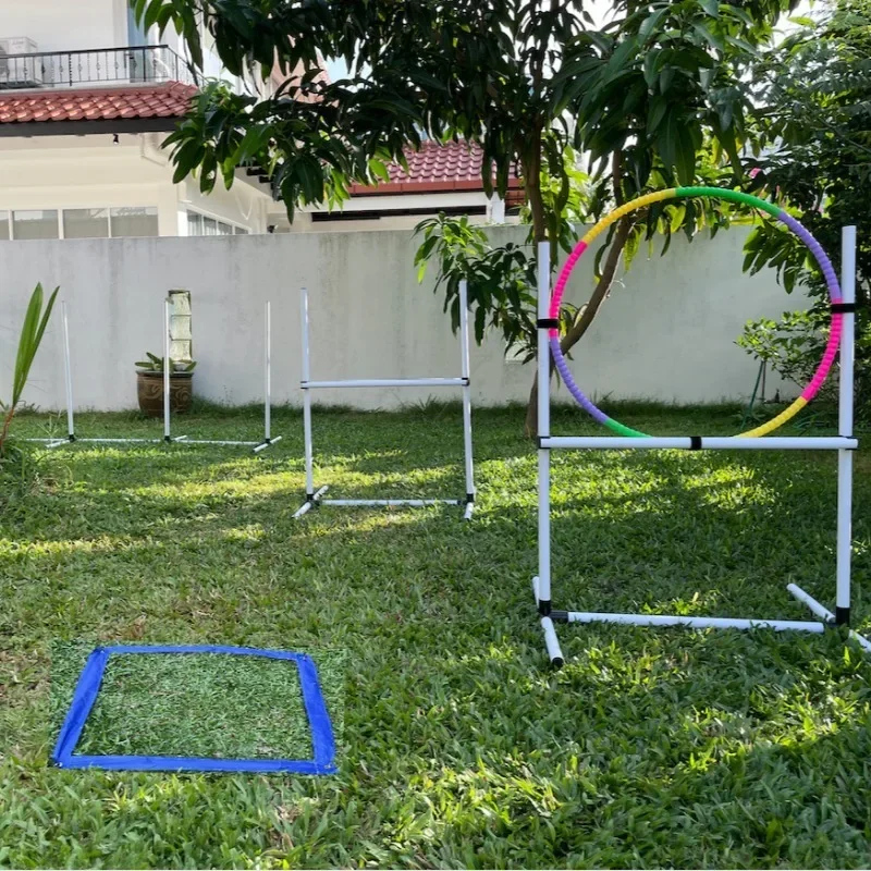 PVC Dog Exercise Training Equipment Set Dogs Train and Behavior Aids Accessories Jump Hoop Hurdle Agility Pet Products Supplies