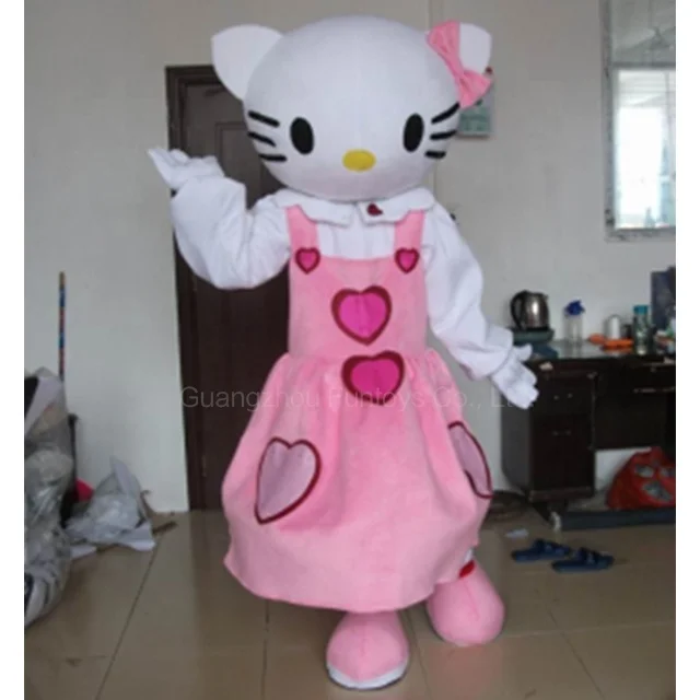 Miniso Hello Kitty mascotte kostuum cartoon anime cosplay pluche volwassen Halloween Party aangepaste roze jurk prestaties show