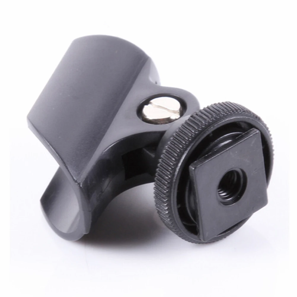 

5Pcs Dslr Mic Clip Sturdy Hot Shoe Adapter Mount Plastic Forging Design Black Microphone Clip Microphone Stand