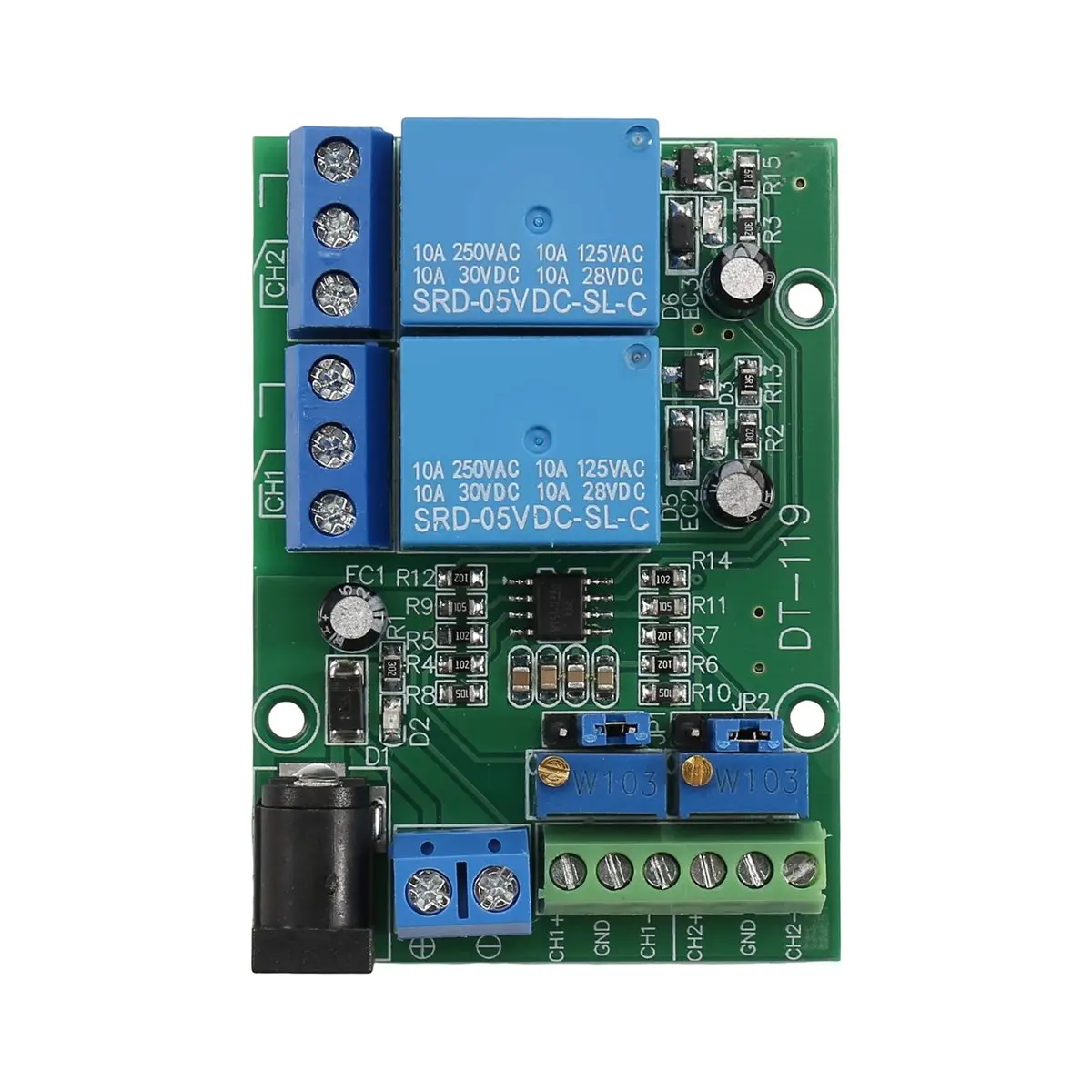 2CH DC LM393 Voltage Comparator Module 5V Relay Board 2 Channel for Automotive Circuit Modification Circuit