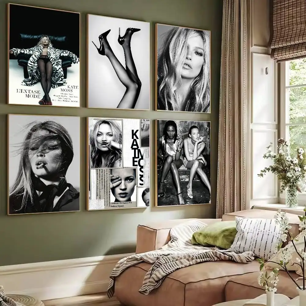 Model K-Kate Moss Poster Self-adhesive Art Waterproof Paper Sticker Coffee House Bar Dorm Room Wall Decor