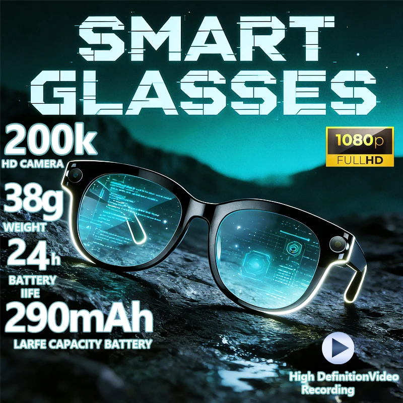 

Новые умные очки 2026 года с функцией звонков, аккумулятором 290 мАч, HD-видео, беспроводным голосовым помощником AI и камерой 200K HD