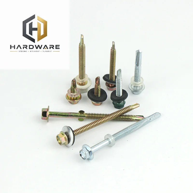 150-200PCS Color Zinc External Hexagon Drilling Self Drilling Screws Dovetail Screw Padded Blacksmith Screw