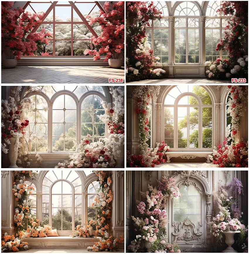 

Window Interior Floral Spring Backdrops Natural Scene Wedding Birthday Wall Decor Newborn Baby Portrait Backgrounds Photozone