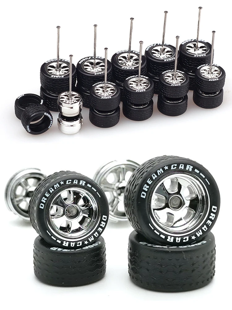 10Set 1/64 Alloy Car Staggered Front Small Rear Large Wheel 1:64 Various Models Wheel 10.8mm+12.8mm For Hot Wheel