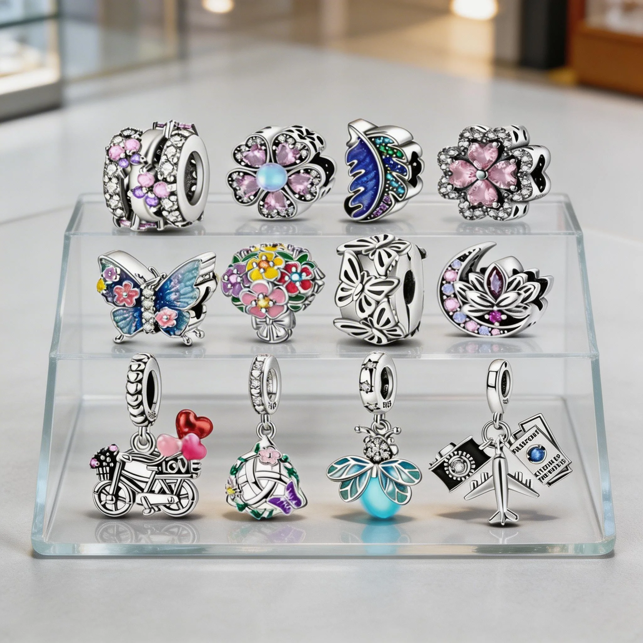 

Подвеска-шарм из стерлингового серебра 925 пробы с розовыми цветами и кубическим цирконием, подходит для браслетов и ожерелий своими руками, подарок для нее, Colgante Plata