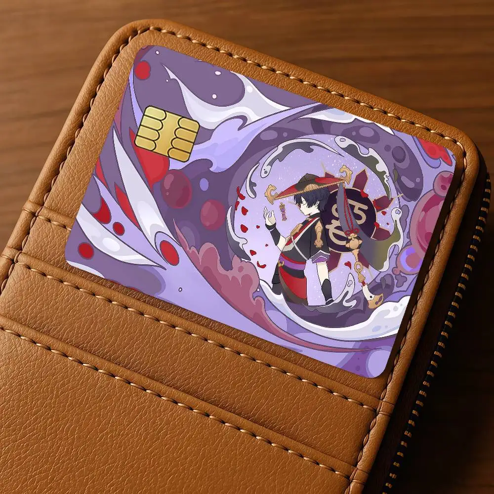 Game Genshin Impact Scaramouche Wander Credit Skin Cover Card Stickers 4PCS Film Bus Pass Front Decoration Bank Debit Waterproof