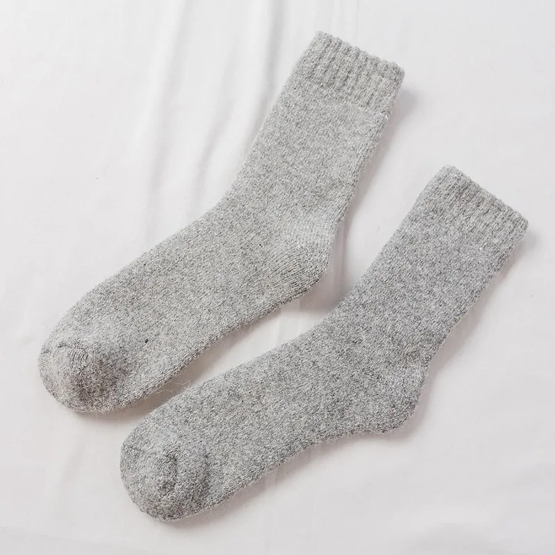 Super Thicker Solid Socks Merino Wool Rabbit Socks Snow Winter Warm Funny Happy Male Men Socks calceta hombre skarpety meskie