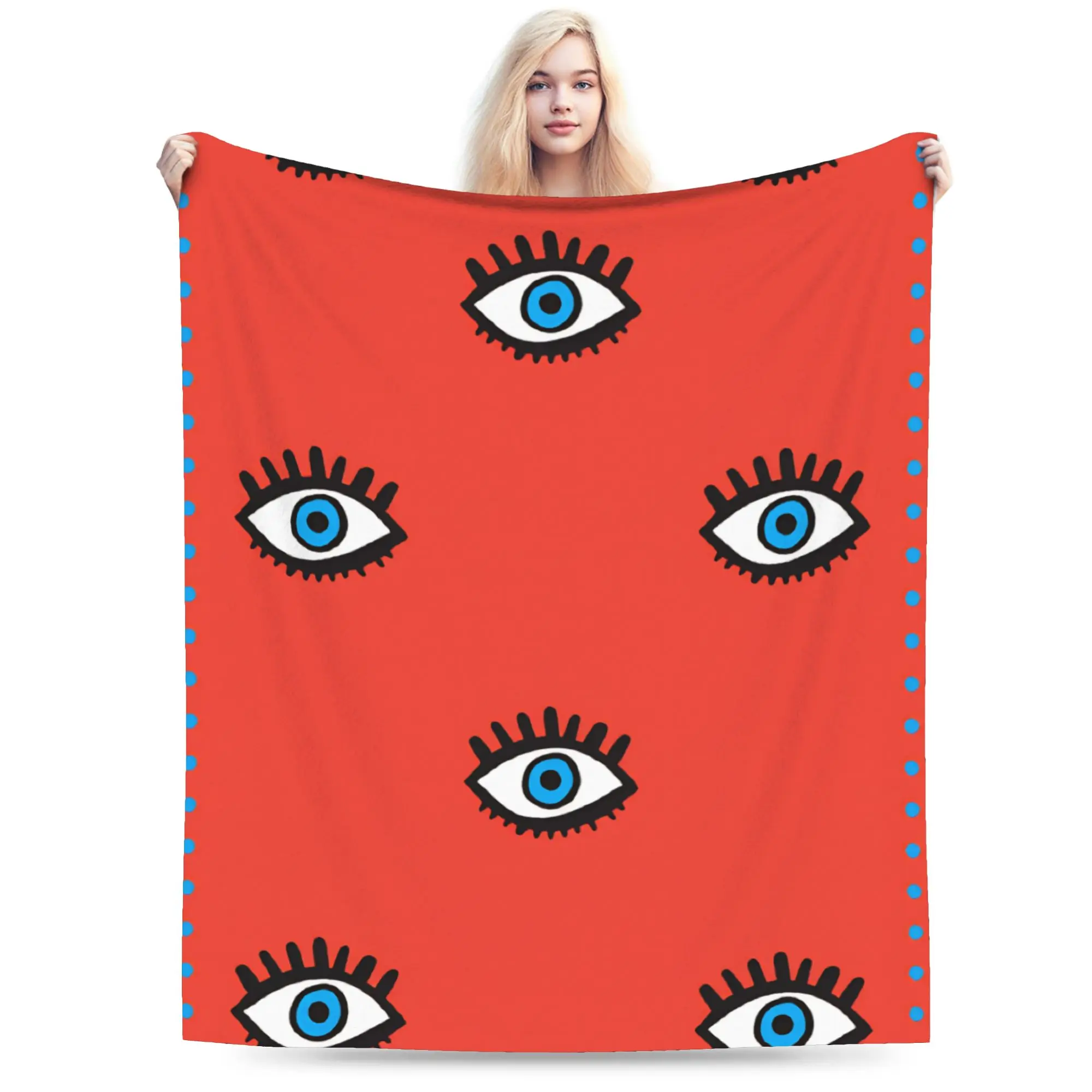 Eye Pattern Super Soft Blanket  Girls Boys Plush Throw Blanket Comfortable Couch Chair Flannel Bedspread Sofa Bed Cover