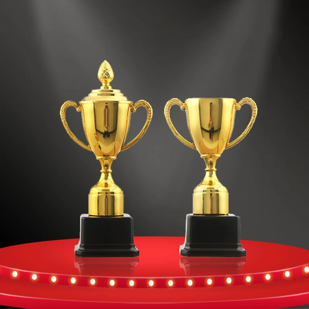 

3 Pcs Mini Trophy Awards for Kids Bright Color Excellent Workmanship Plastic Game Reward Supplies Kindergarten Competition