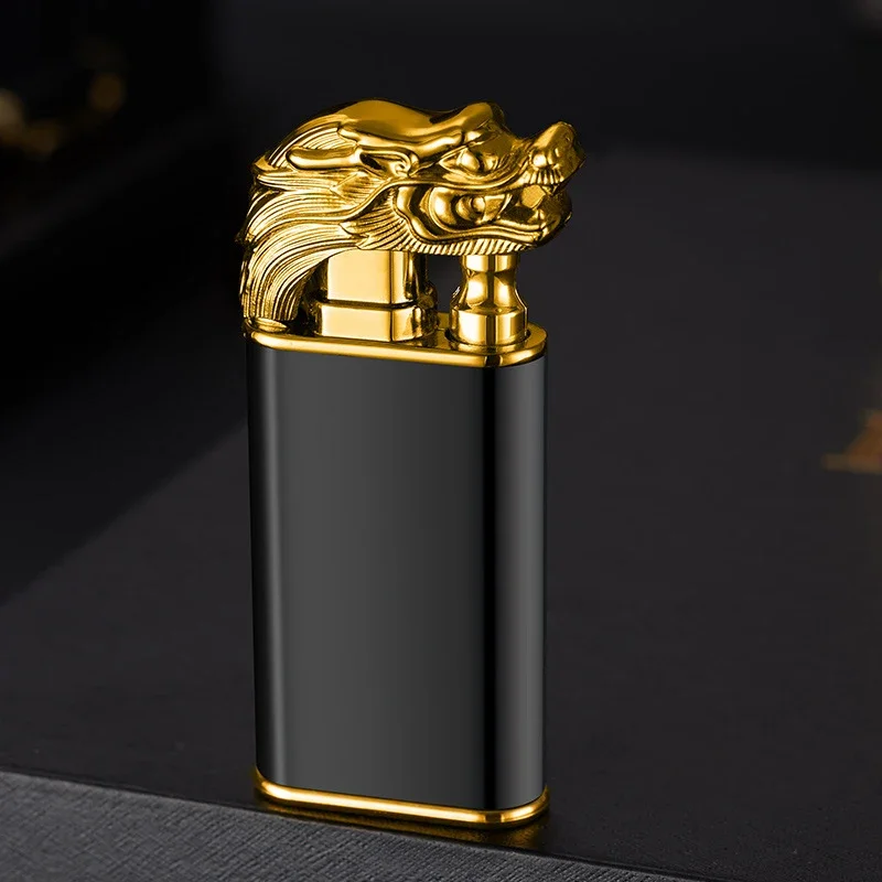 Animal Head Two Types Flames Metal Windproof Cigar Cigarette Lighter Jet Torch Gas Lighters Smoking Gadgets for Men Butane Tools