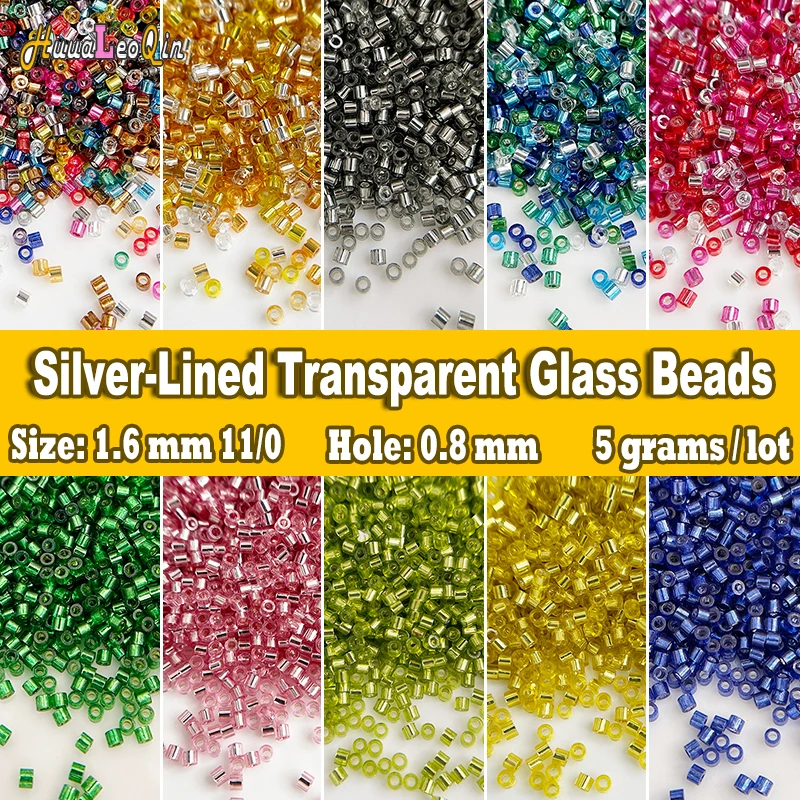 2000pcs DB 1.3*1.6mm MKY Silver-Lined Transparent Glass Beads 11/0 Japan Loose Spacer Seed Beads for Jewelry Making DIY Sewing