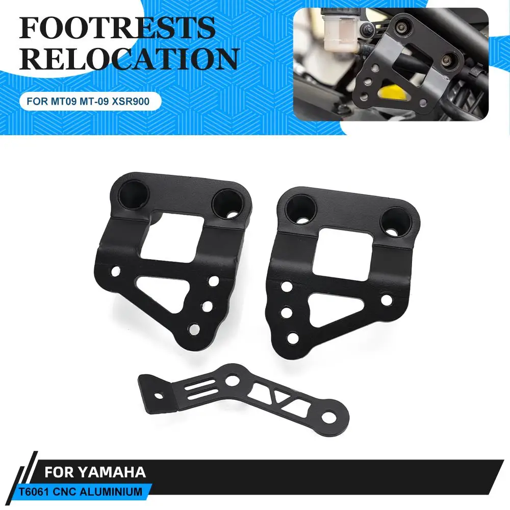 

Black Motorcycle Passenger Rear Pedals Foot Pegs Footrests Lowering Kit Support Bracket For YAMAHA MT09 MT-09 SP XSR900 FZ09