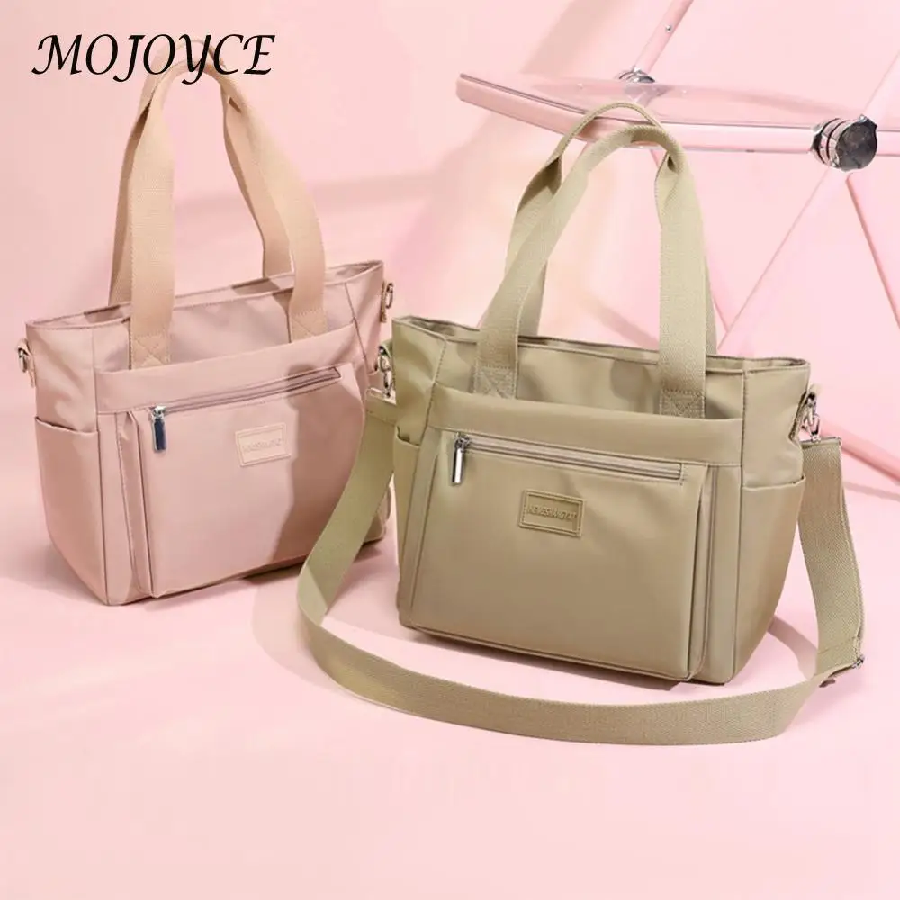 Women Nylon Casual Tote Bag with Shoulder Strap Multi-pocket Ladies Casual Top Handle Bag Crossbody Tote Bag Work Travel Purses