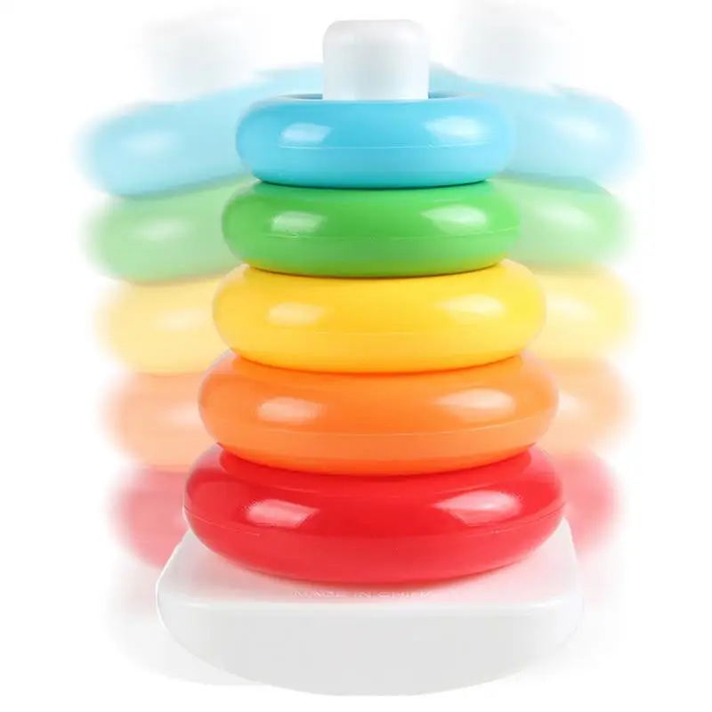 Rainbow Stacking Rings Early Educational Learning Stacking Tower Early Educational Learning Stacking Tower Kids Toy Stacker