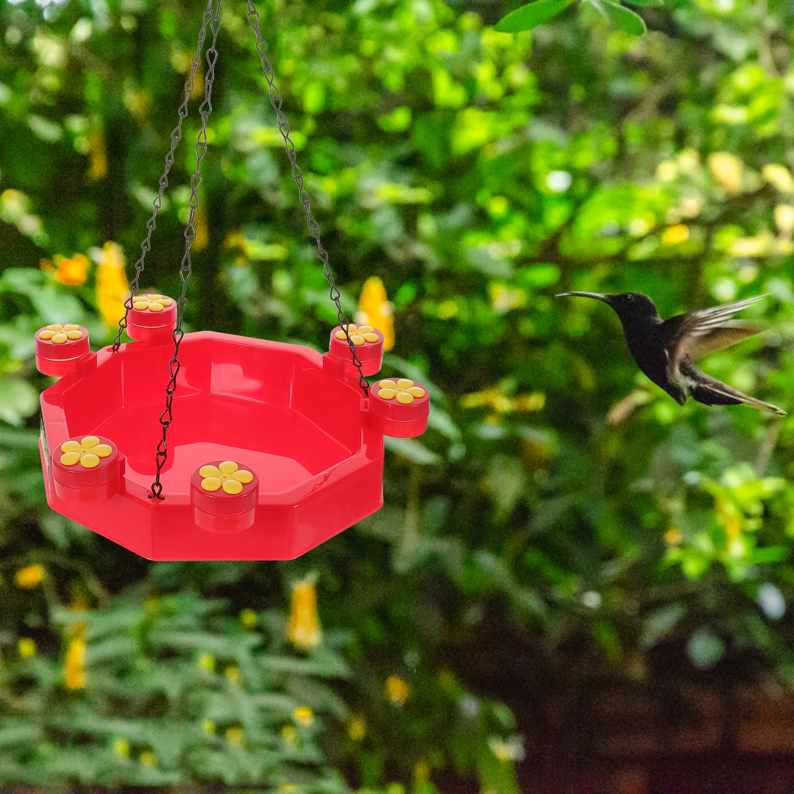 

Heart Shaped Hummingbird Feeder Sturdy PP Aluminum Clean Bee Deterrent Hanging Garden Patio Porch Bird Feeding Station