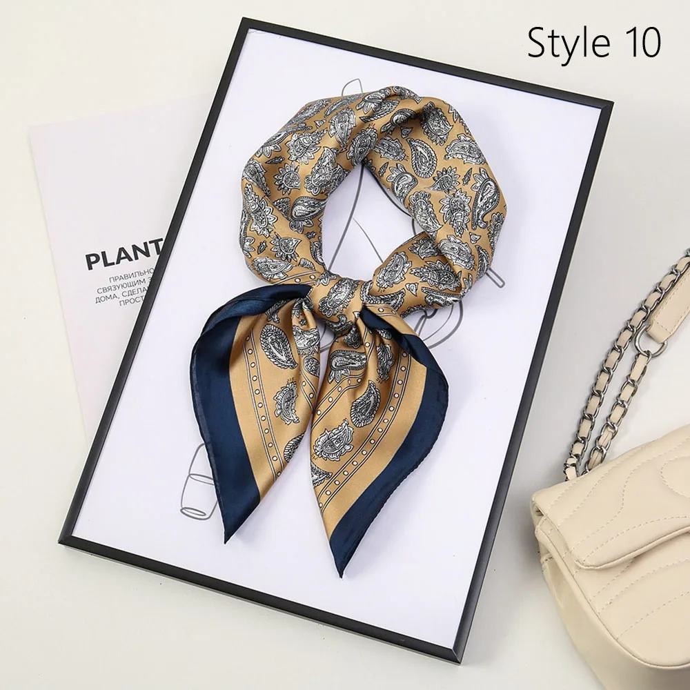 

Versatile 70*70cm Hair Scarf Bohemia Style Sun Protection Silk Scarf Female Foulard Smooth Bandana Neckerchief Women
