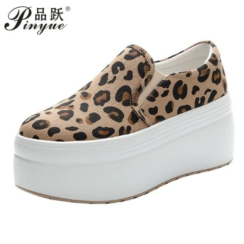 8cm Street Style Denim Summer Female Platform Wedge Slip on Flats Breathable Women Boots Mary Jane Casual Spring Shoes