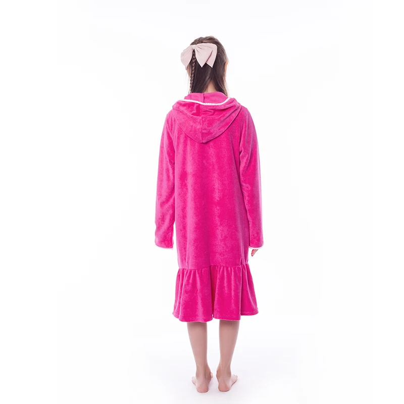 AS 2025 Girl‘s Dress Clothes For Spring And Summer Kids Pink Blue Dress Towel-dress New Design Comfortable And Soft image 3