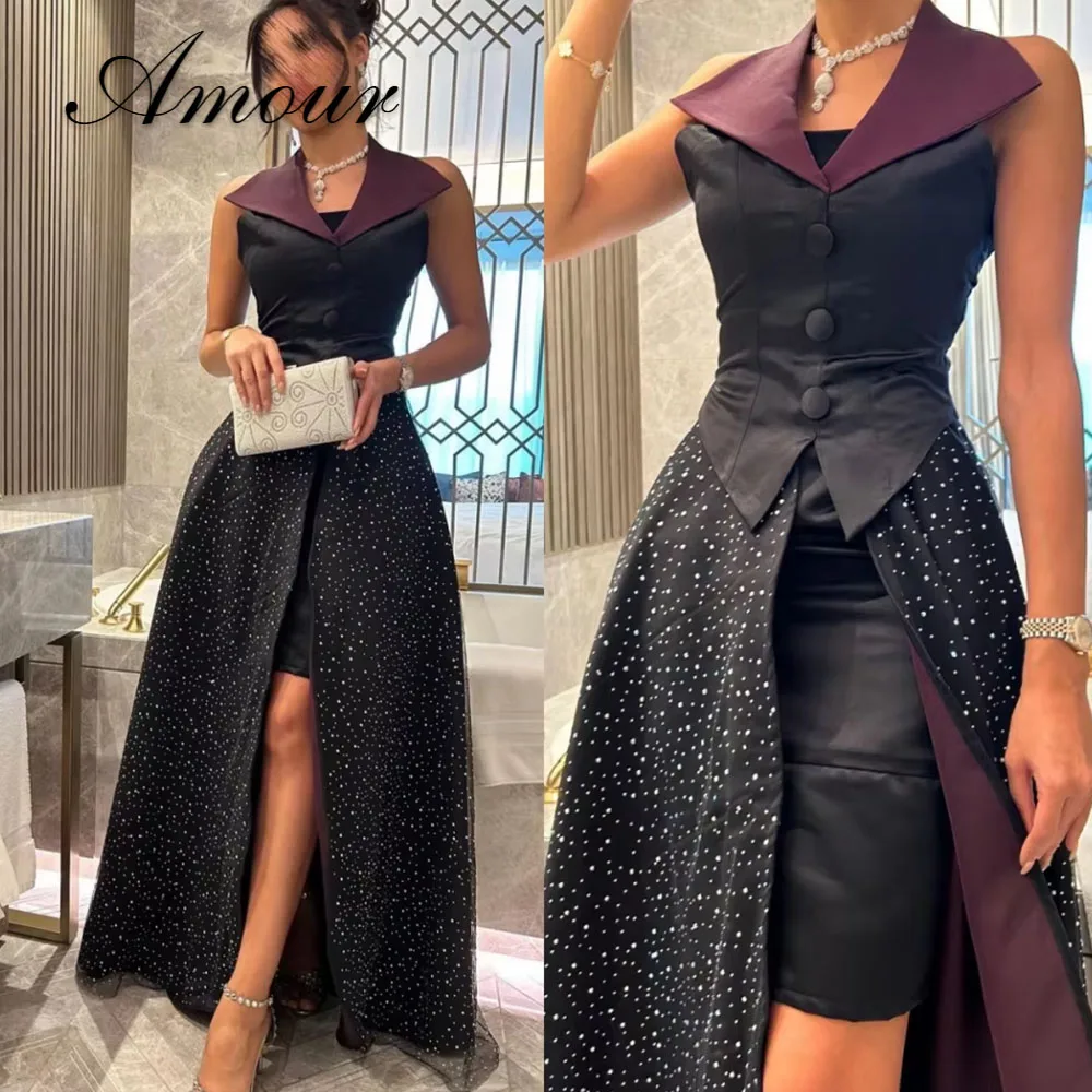 Amour Customized Fashion Intricate V Neck Empire Sequin Floor Length Sleeveless Button Tank Formal Evening Gowns платье женское