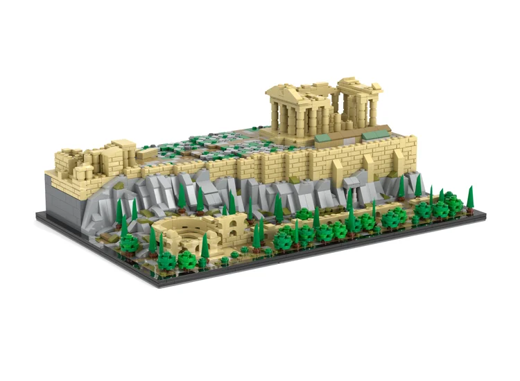

MOC Children's Assembly Block Model Toy Street View House Mini Acropolis Girls and Boys Christmas Birthday Gift