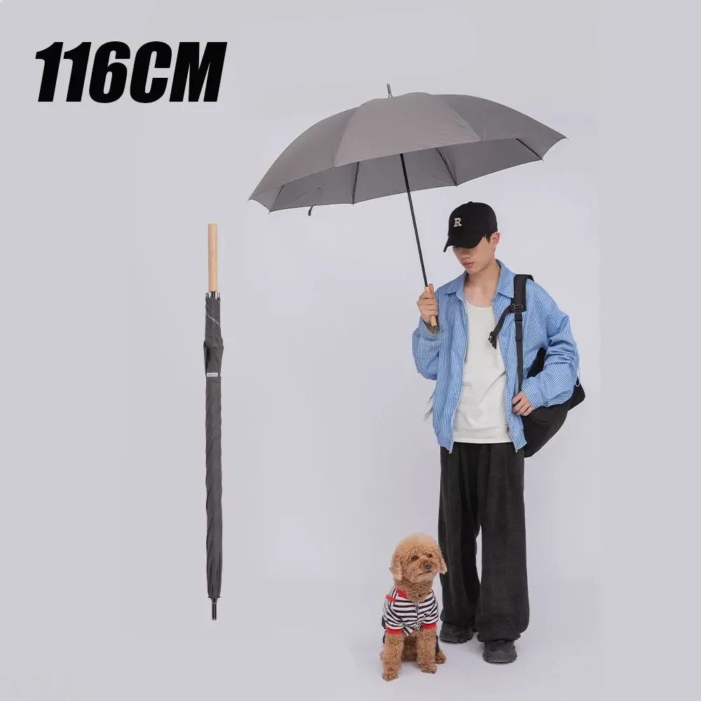 180g Carbon Fiber Long Handle Umbrella with Wood Handle UV Parasol Umbrella for Man Woman Gift