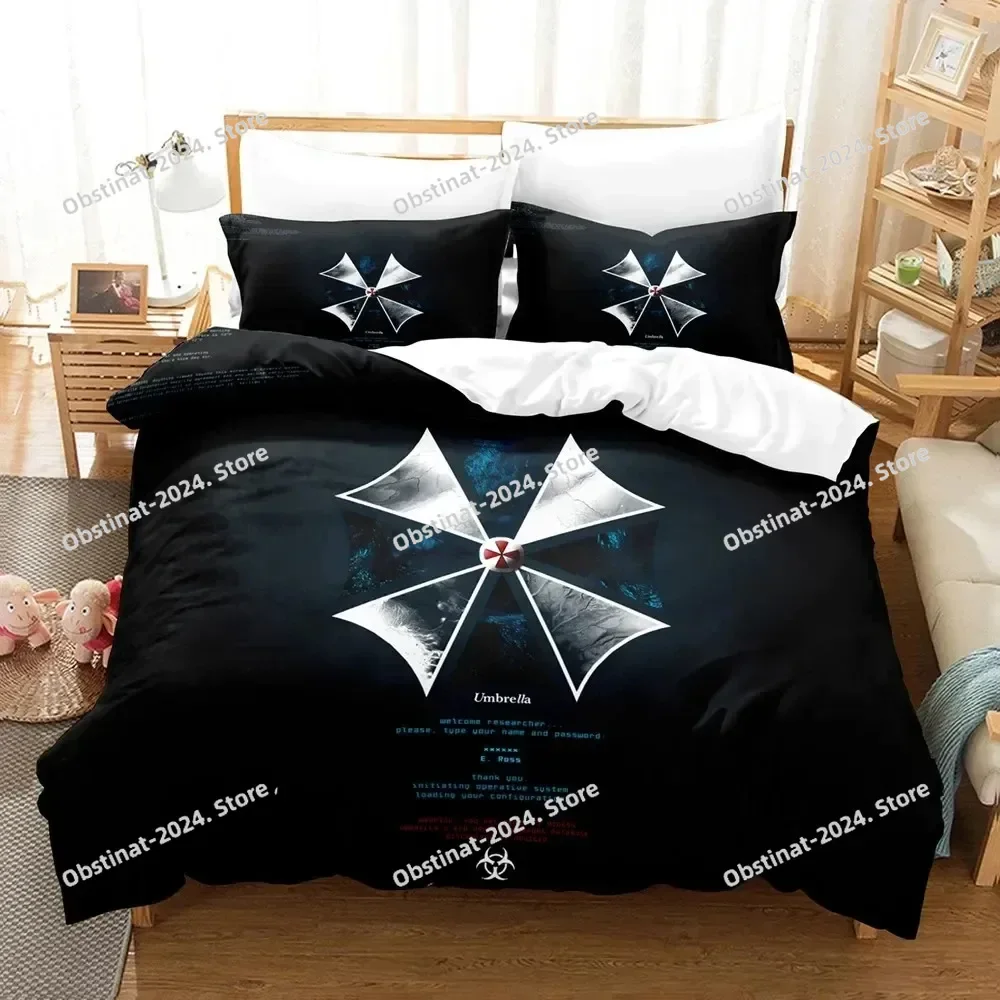 Game R-RESIDENT Corporation Rode Paraplu EVIL Beddengoed Set Jongens Meisjes Twin Queen Kingsize Dekbedovertrek Kussensloop Bed jongens Volwassen