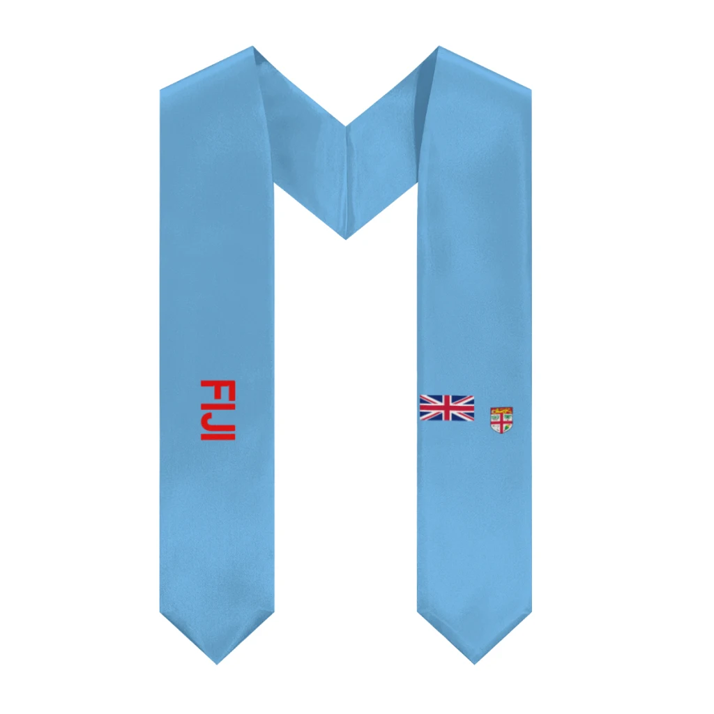 More design Graduation shawl Fiji & United States Flag Stole Sash Honor Study Aboard International Students