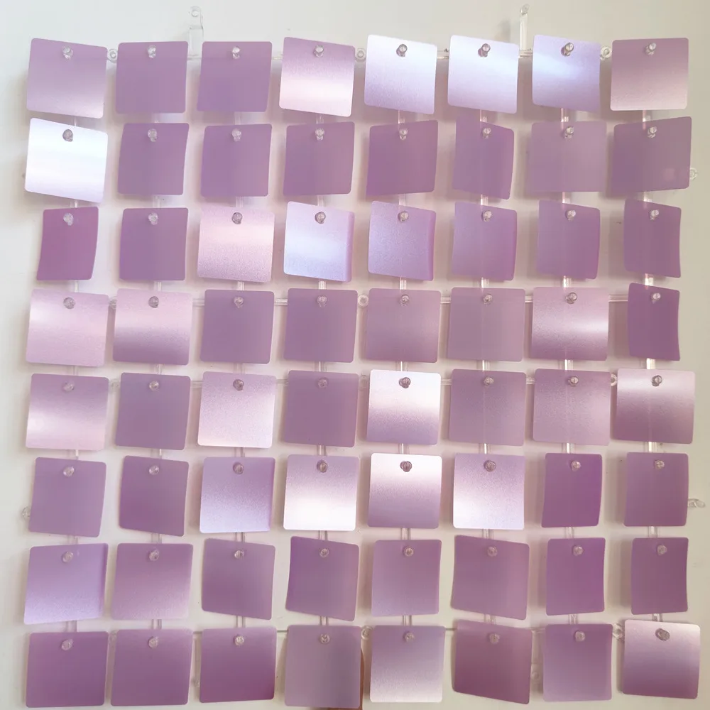 Matte Purple Sequins Wall Panels Grids With Clip Background Boards Air Moving Plates Easy Installation