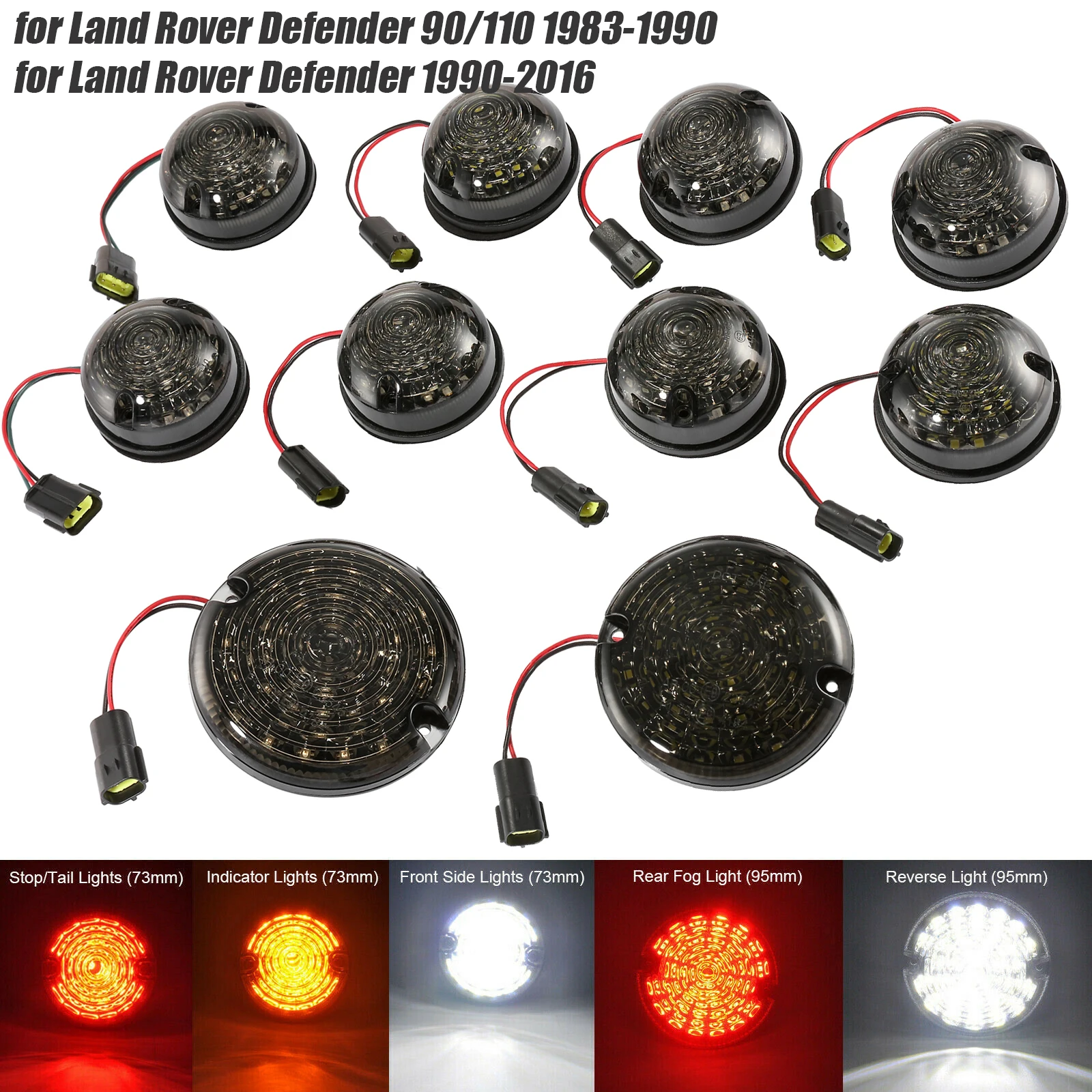 

10pcs Car Light Set l LED Indicator Light Turn Signal Reverse Brake Tail Lights for Land Rover Defender 90/110 1983-2016