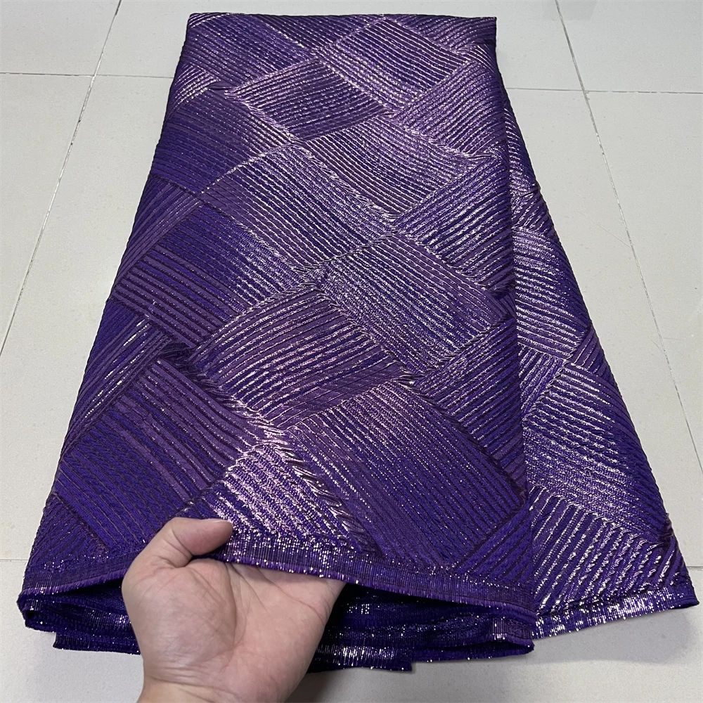 

2025 African Nigerian Tulle Lace Fabric High-Quality Jacquard Organza Embroidery for Party Prom Dresses Latest Design YXZ179