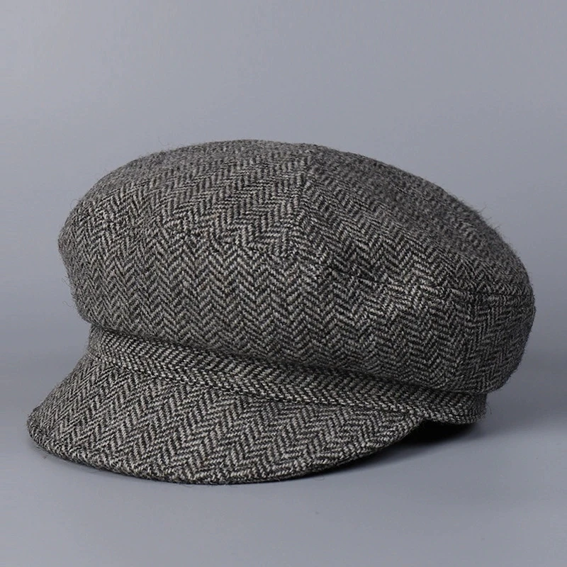 

Классическая британская восьмиугольная шляпа из 100% шерсти, женская осенне-зимняя теплая кепка, японские ретро литературные кепки газетчика