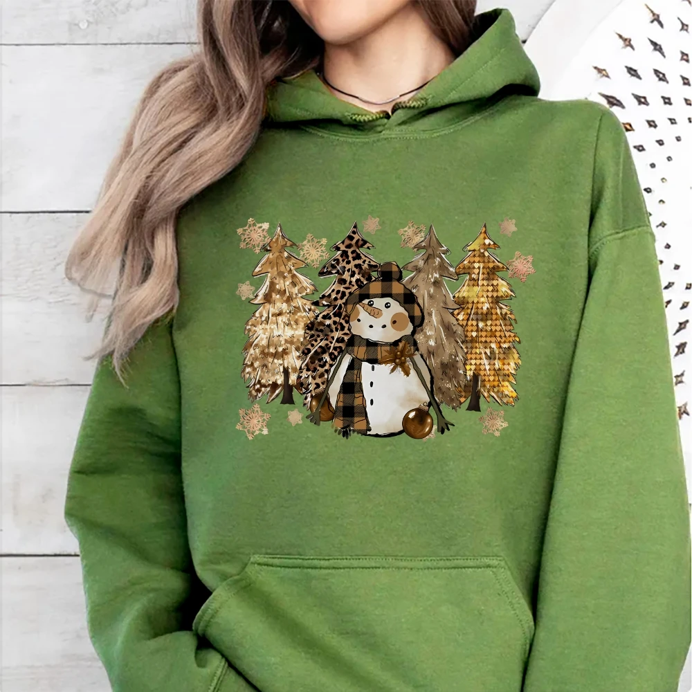 Christmas Vibe Hoodie Pullovers, Christmas Tree Holiday Sweaters for Women, Snowman Pine Snowflake Winter Long Sleeve Shirt