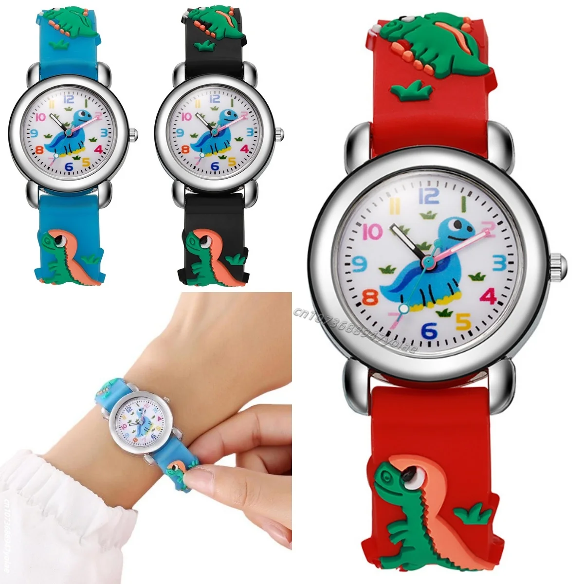 3D мультяшные модные силиконовые детские часы с динозавром, детские кварцевые наручные часы для девочек и мальчиков, Relogio Kol Saati 3D мультяшные модные силиконовые детские часы с динозавром, детские кварцевые наручные часы для девочек и мальчиков, Relogio Kol Saati